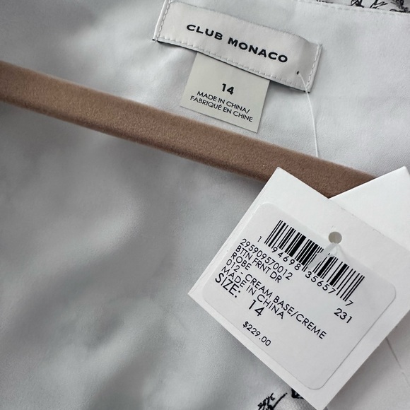 NWT Club Monaco Long White Patterned Dress - Picture 4 of 4